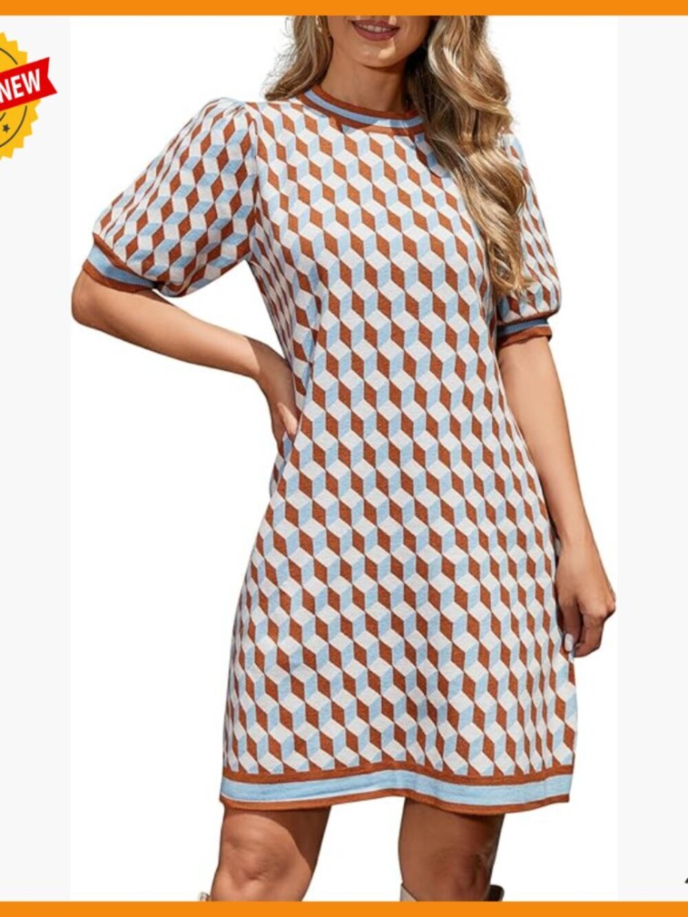 Short Sleeve Mini Sweater Dress Knit Business Casual Summer Brunch